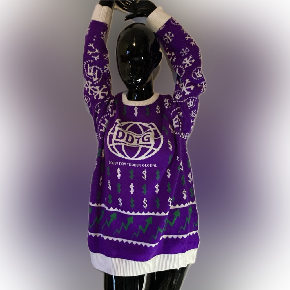 Shinesty Sweater Men Size XL Funny Ugly Christmas Davey Day Trader Global